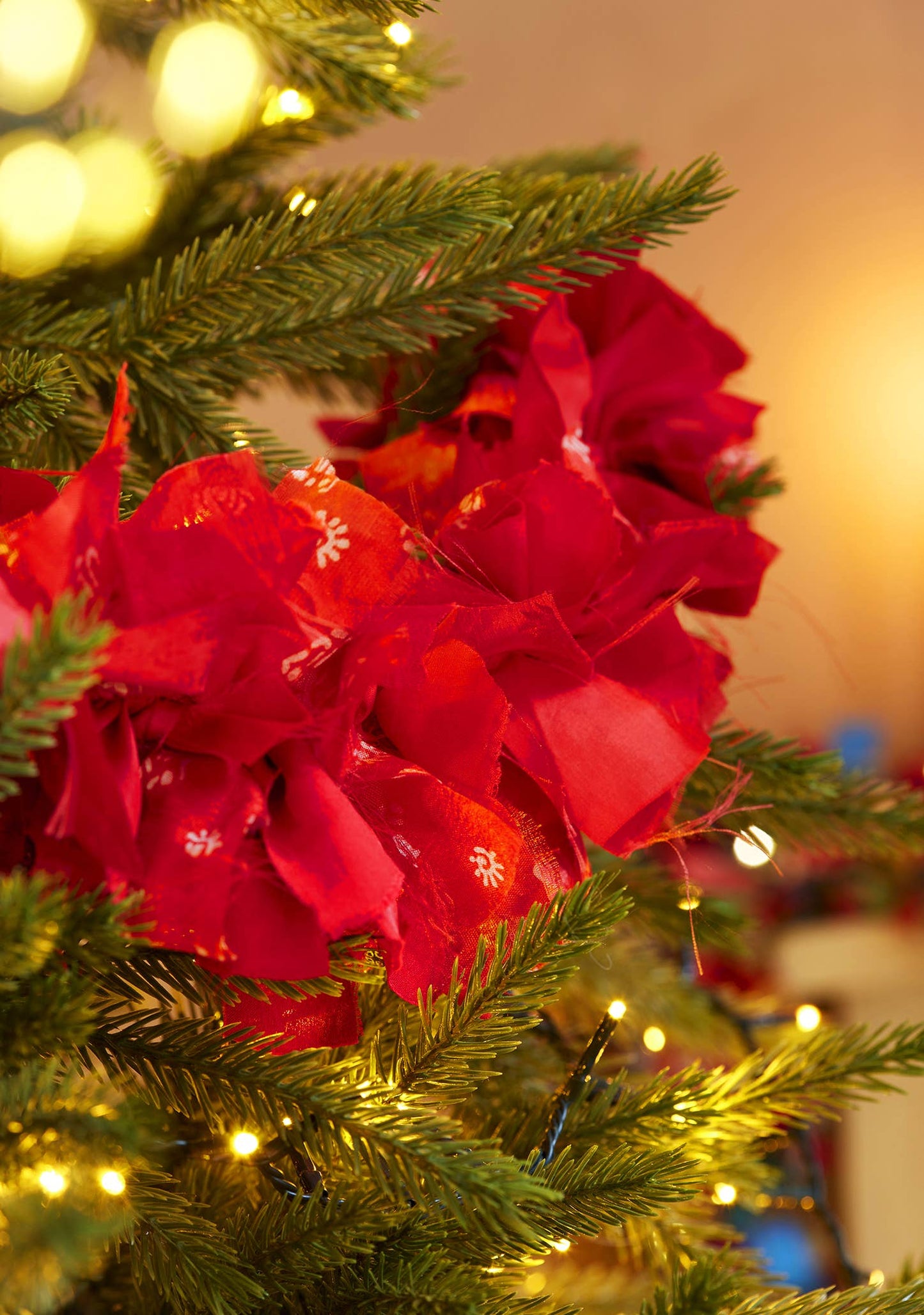Recycled Sari Eco Tinsel/Garland - Red