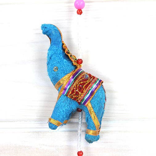 String of Elephants with Bell