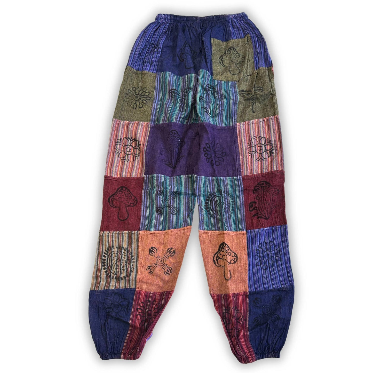 Patchwork Pants – Nomad Sari Collection: Nomad Sari Pants - Orange Tones (110x120cm) L/XL