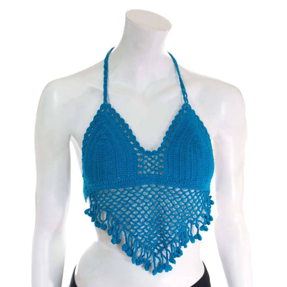 Tassel Crochet Bralette Top: White