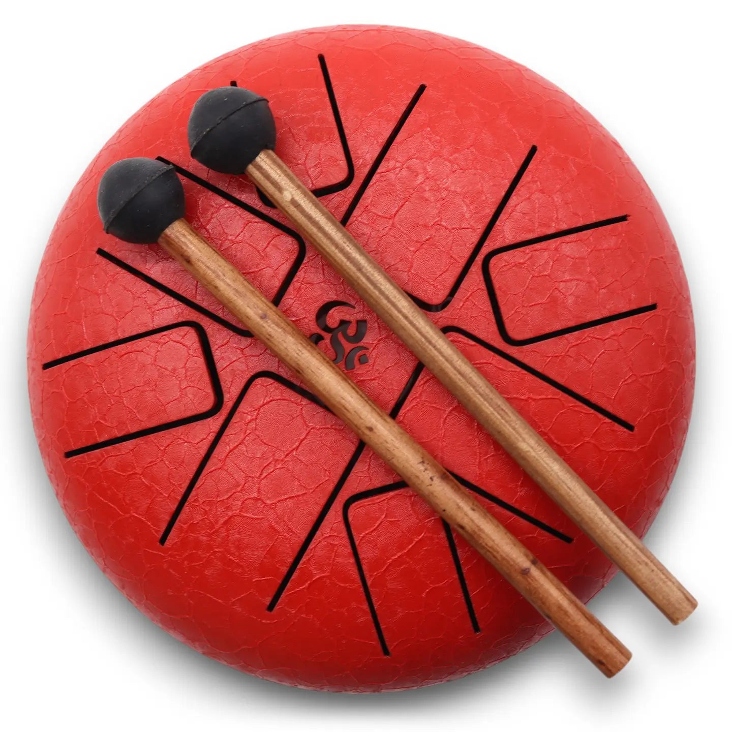 Large Steel Tongue Drum Om Red- 22x18cm