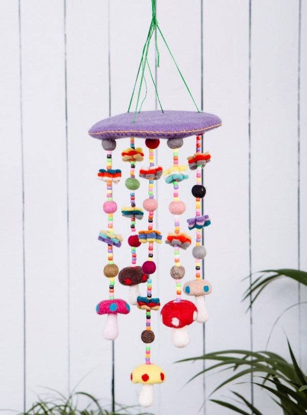 Hanging Felt Mushroom Mobile