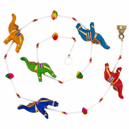 String of Elephants with Bell