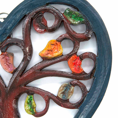 Heart Shaped Autumn Leaves Plaque