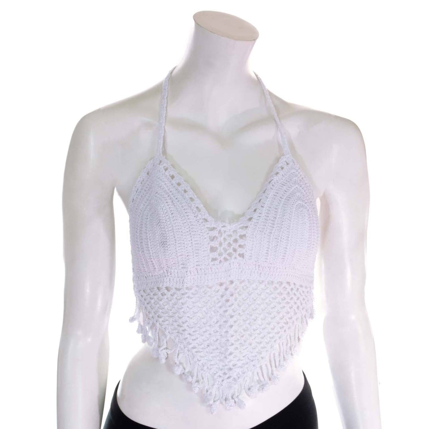 Tassel Crochet Bralette Top: Purple