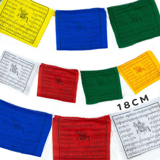 Med Tibetian Prayer Flags - 18cm (10 Flags)