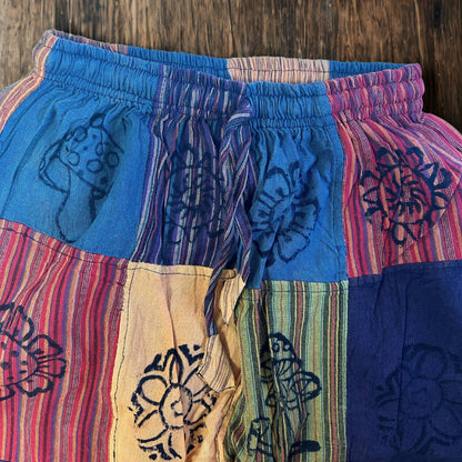 Patchwork Pants – Nomad Sari Collection: Nomad Sari Pants - Purple Tones (110x120cm) L/XL