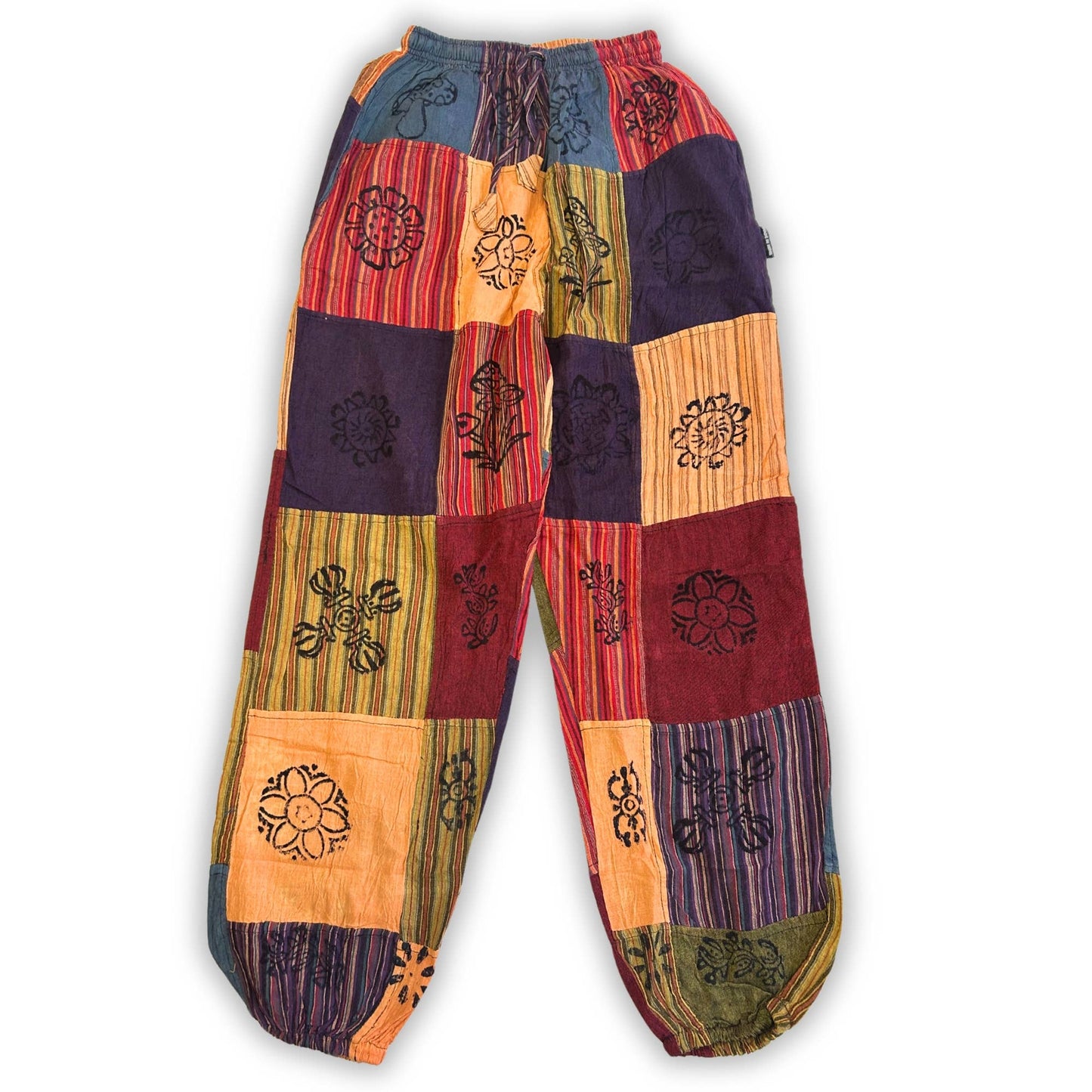 Patchwork Pants – Nomad Sari Collection: Nomad Sari Pants - Purple Tones (110x120cm) L/XL