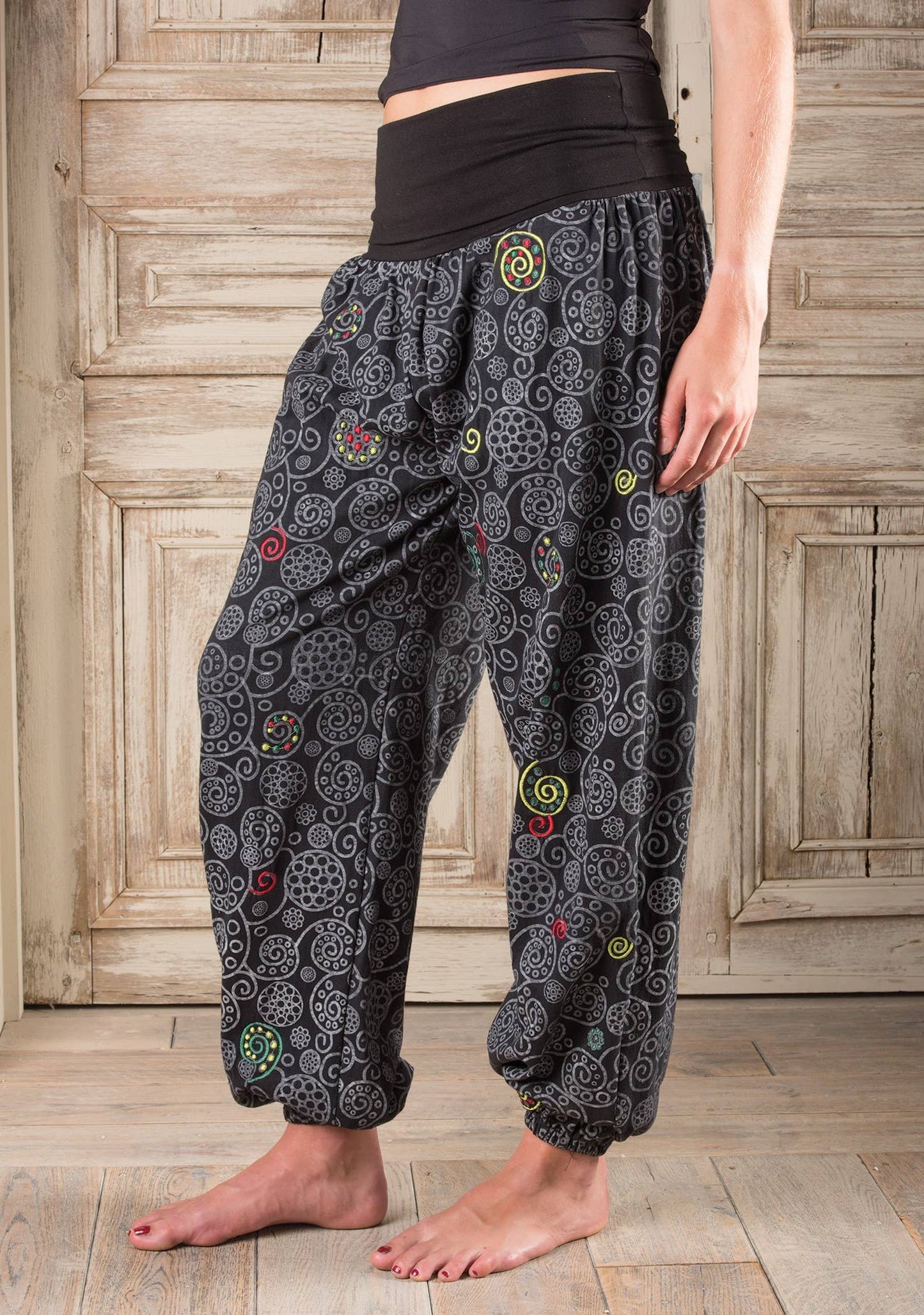 Embroidered Cotton Jersey Harem Trouser: Large/Extra Large(LXL)