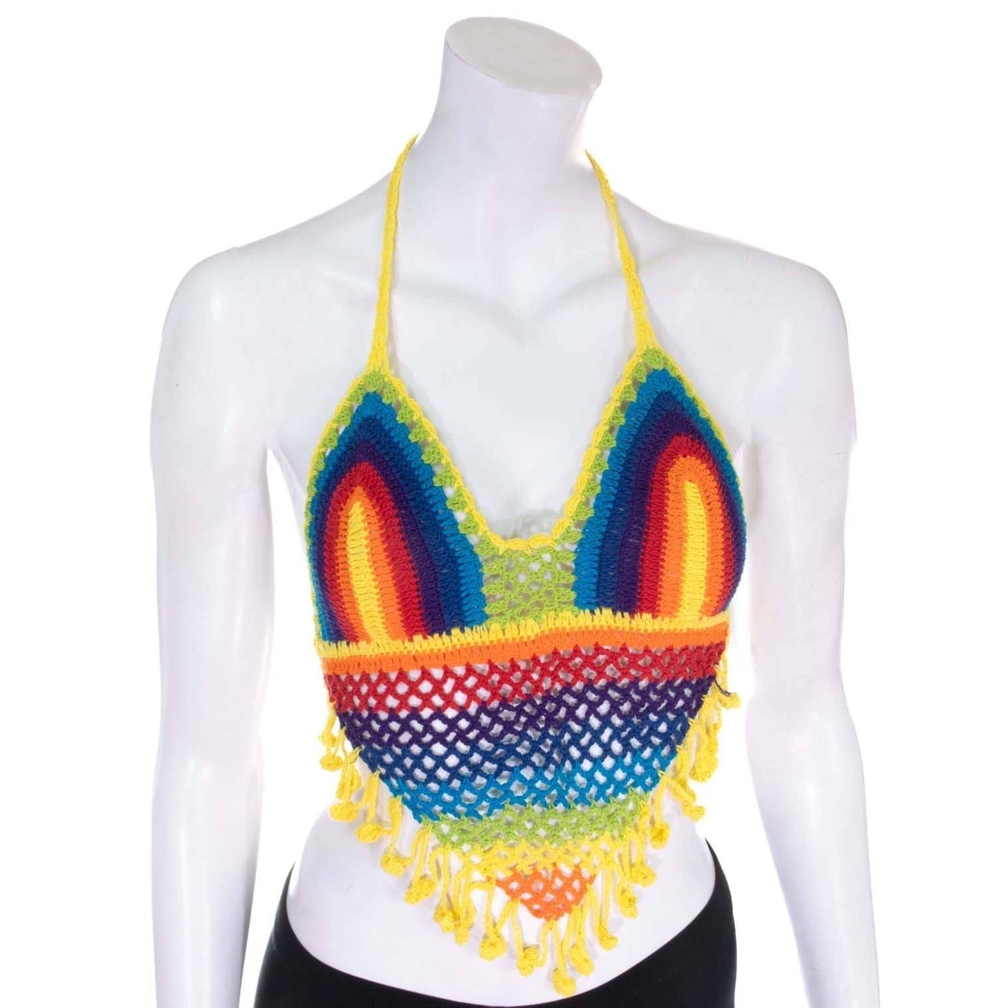 Tassel Crochet Bralette Top: White