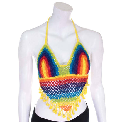 Tassel Crochet Bralette Top: Turquoise