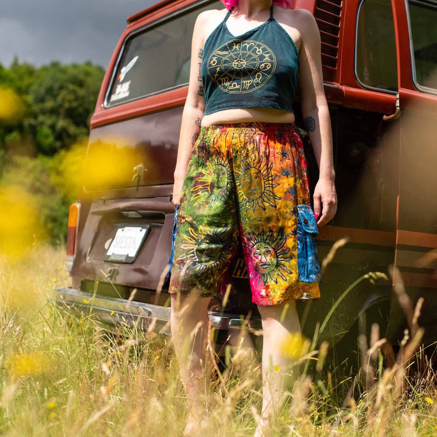 Campur Patch Combat Shorts: Blue