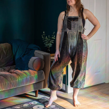 Block Print Harem Dungarees