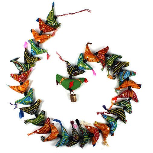 Long String of Birds with Bell