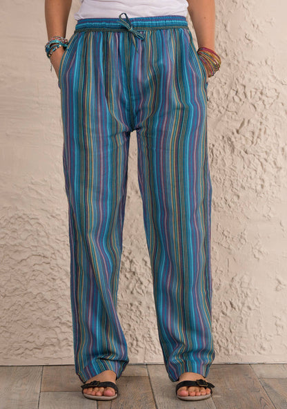 Unisex Cotton Stripe Trousers: X-Large (XL)