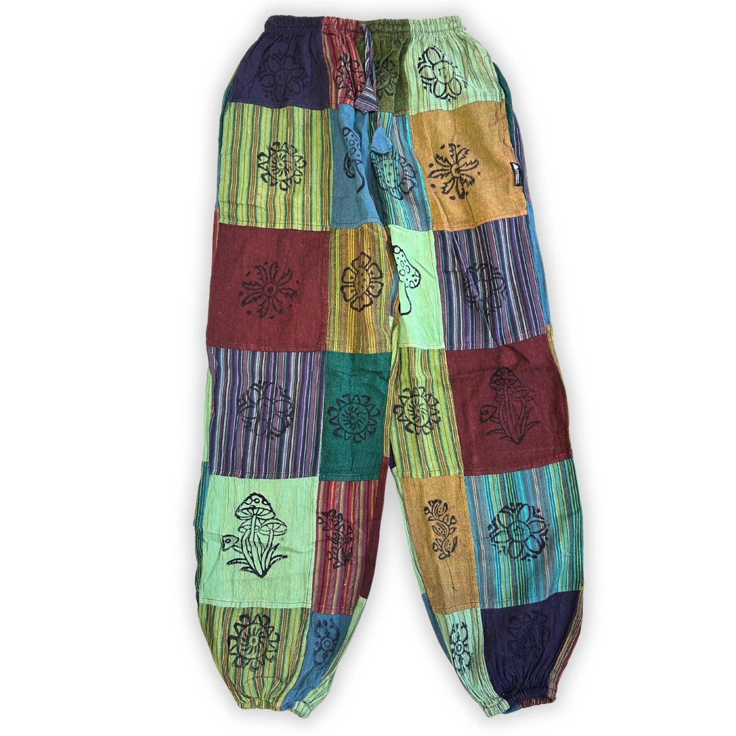 Patchwork Pants – Nomad Sari Collection: Nomad Sari Pants - Orange Tones (105x127cm) S/M
