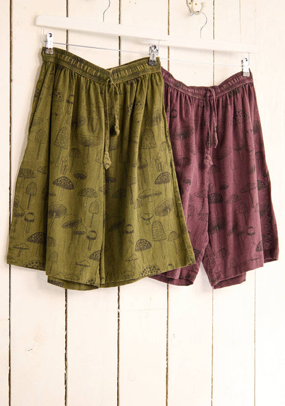 Mushroom Shorts: Maroon(M) / Medium/Large(ML)