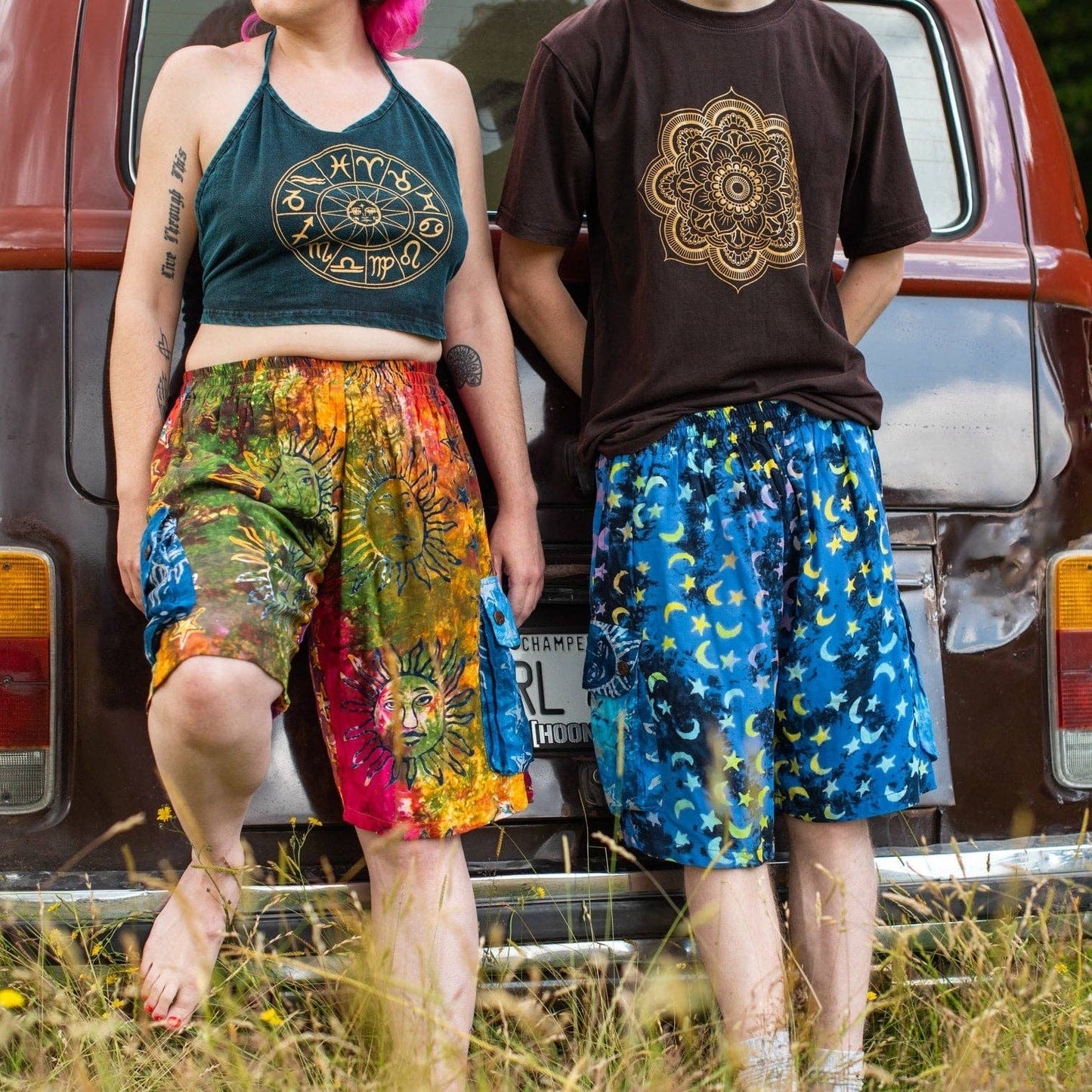 Campur Patch Combat Shorts: Blue