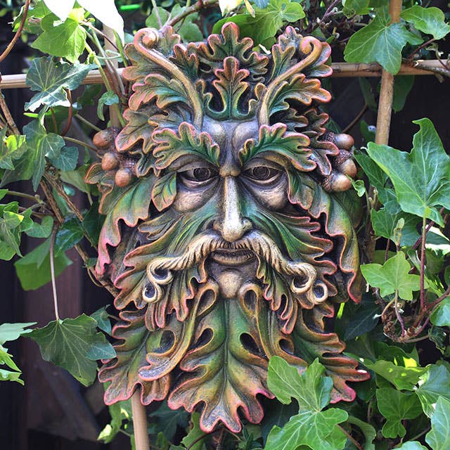 Green Man Face Plaque