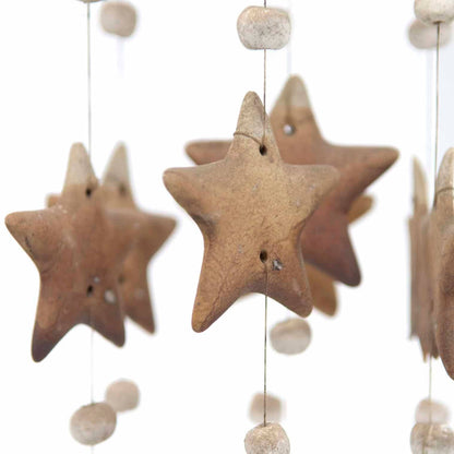 Moon and Star Ceramic Windchime
