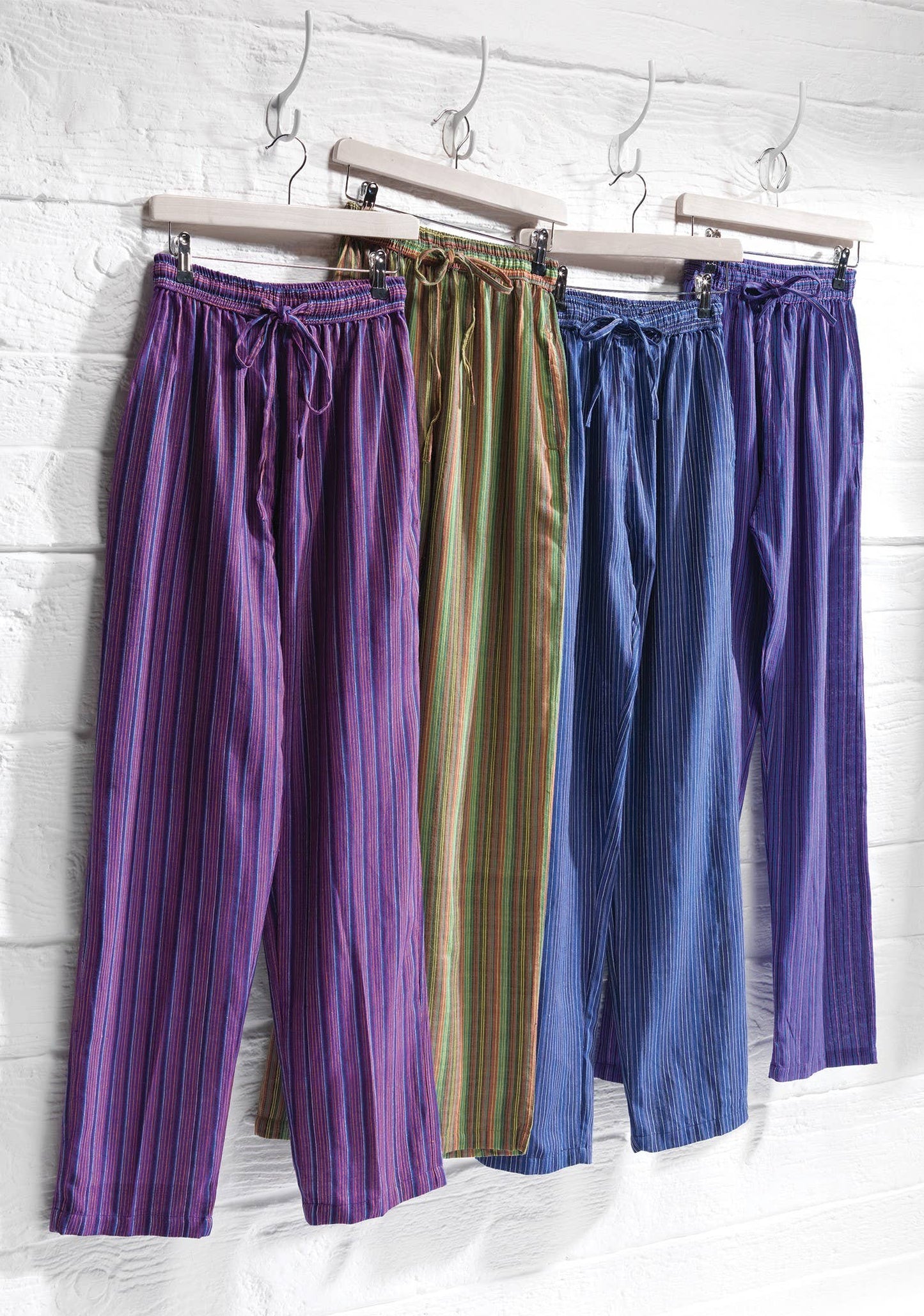 Unisex Cotton Stripe Trousers: Medium (M)