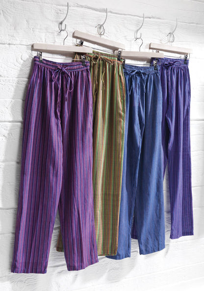 Unisex Cotton Stripe Trousers: Medium (M)