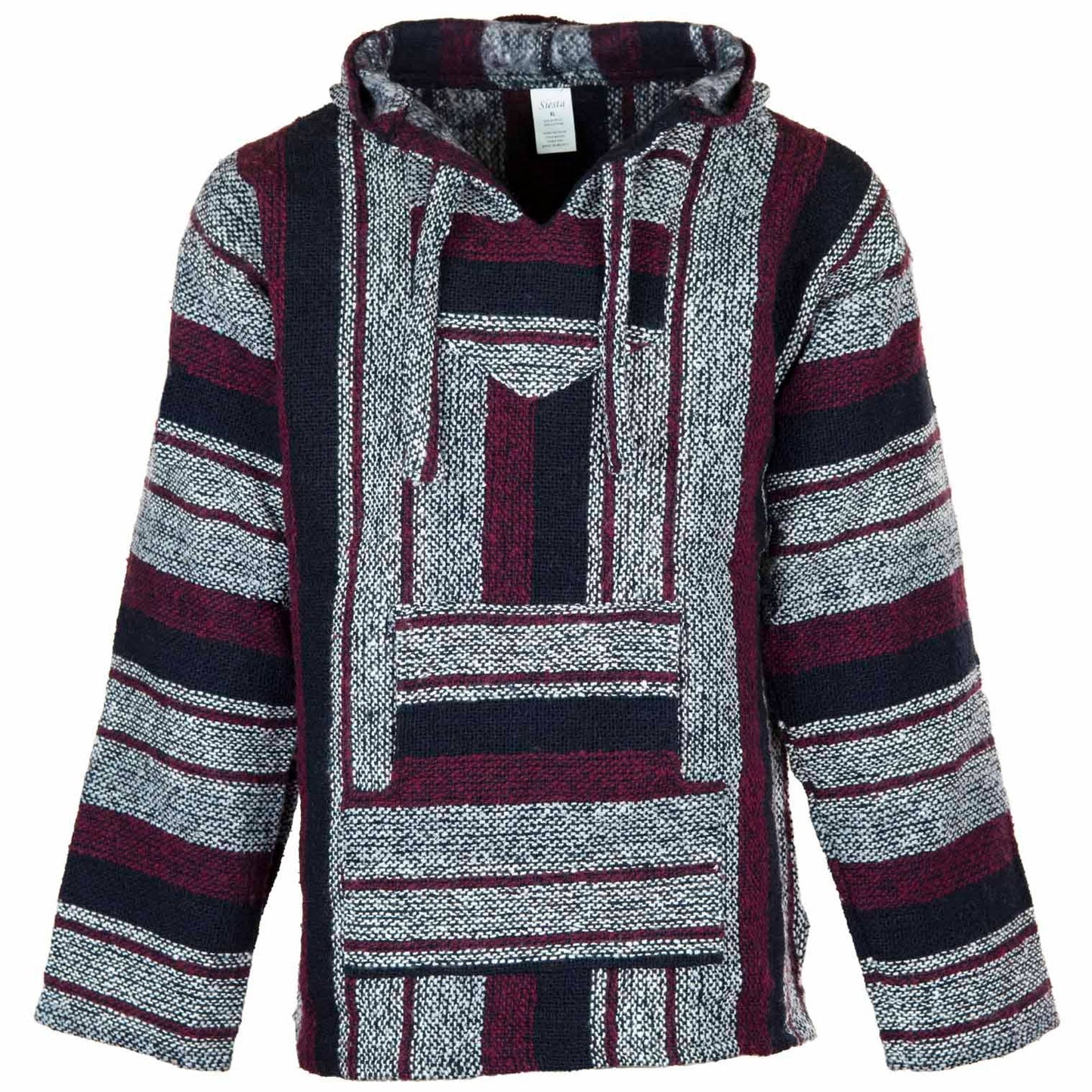 Baja Hoodie - Maroon Black and White