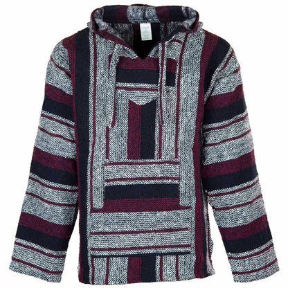 Baja Hoodie - Maroon Black and White